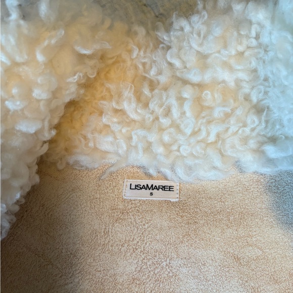 LisaMaree Brand Sherpa Wool Jacket in cream, small - Picture 5 of 16